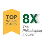 Logo showing WSFS is a 8x top workplace winner