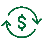 A stylized icon of a dollar sign in a circle.